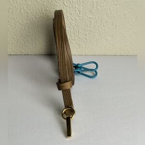 Talbot's Tan Genuine Leather Skinny Belt with Gold Buckle Size L Made In Usa